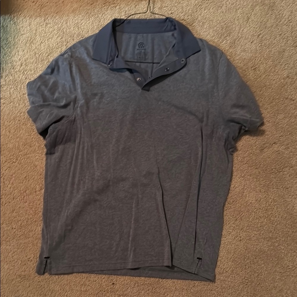Champion blue Gray Polo Shirt Classic Knit Design